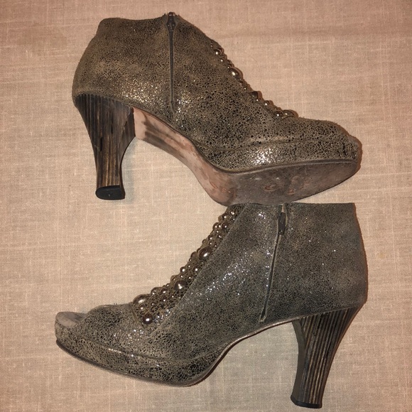 Calleen Cordero Boleada Silver Open Toe Booties 7 - Picture 4 of 8